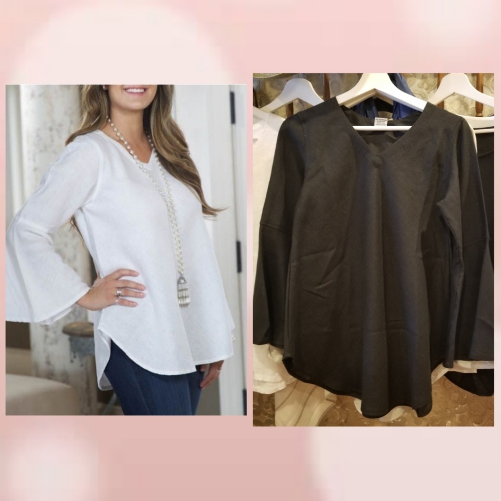 Felicity linen Top - Black